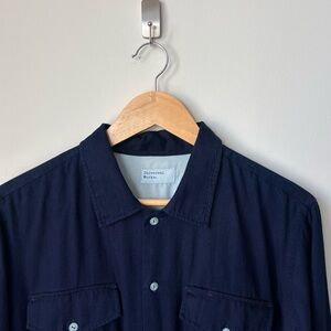 Universal Works Herringbone Treck Overshirt Men’s S Relaxed Indigo Navy Portugal